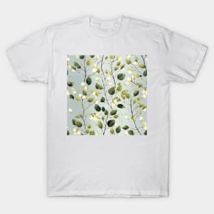 Green Leaves Pattern 3 T-Shirt